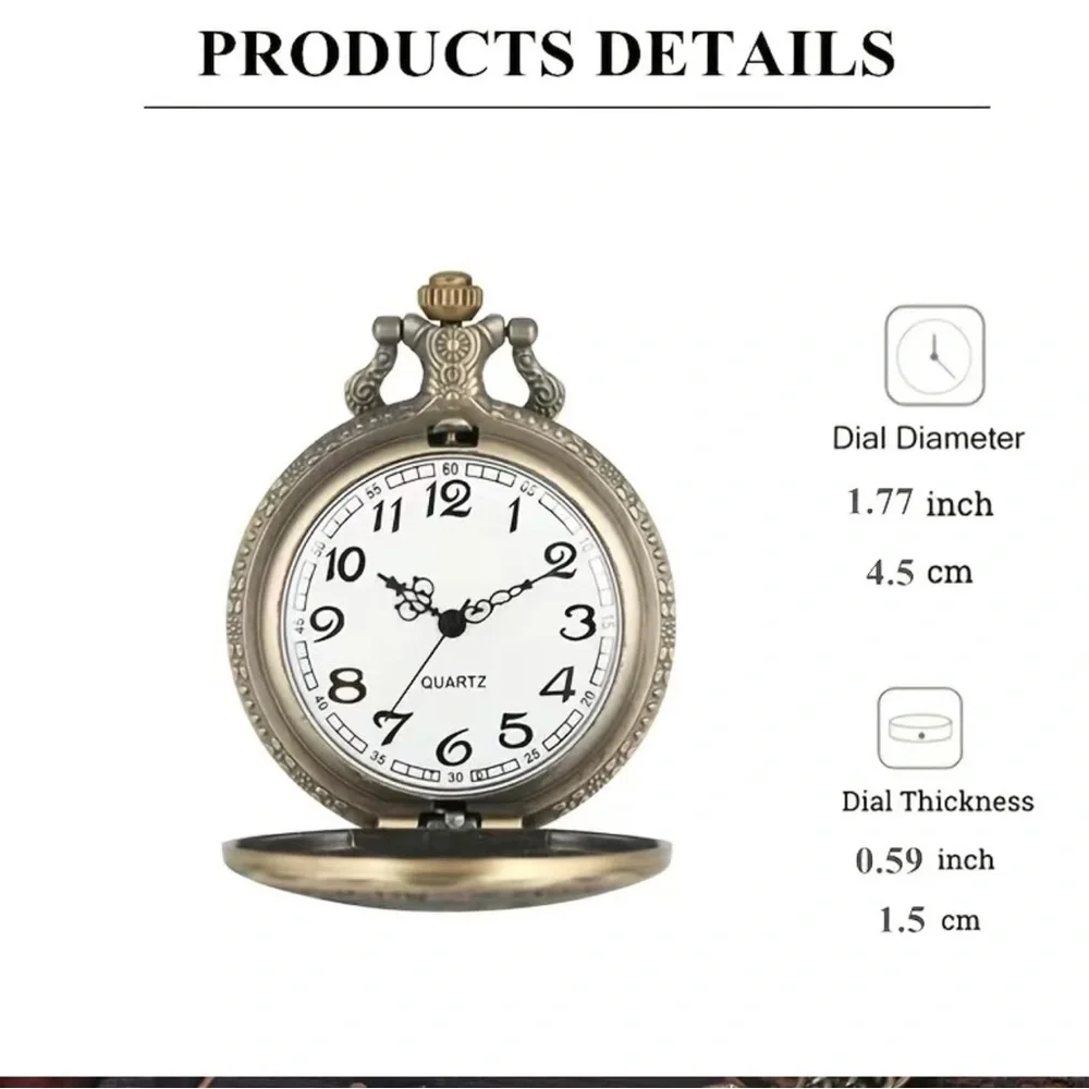 Eagle Wings Retro Nostalgic Hollow Necklace Pocket Watch,Antique Bronze